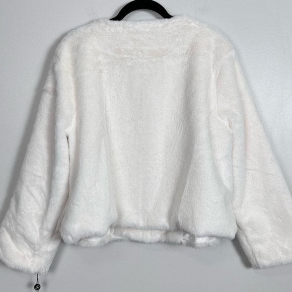 Adrianna Papell Ivory 3/4 Sleeve Fur Jacket - Picture 2 of 10